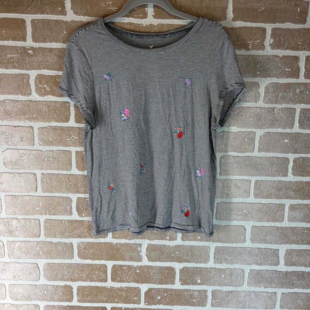 American Eagle Soft & Sexy Women’s Medium Unique Top Black-white Short Sleeves
